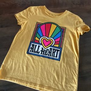 Girls, yellow graphic T-shirt